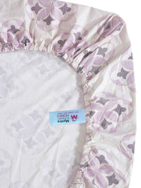 Myntra Elegant Homes White & Purple Geometric 400 TC Single Cadar dengan 1 Sarung Bantal
