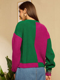 Berrylush Women Colourblocked Pullover Sweater