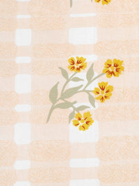 Myntra Elegant Homes Yellow Floral Printed Set Cadar King 300 TC- 2.50 m x 2.20 m