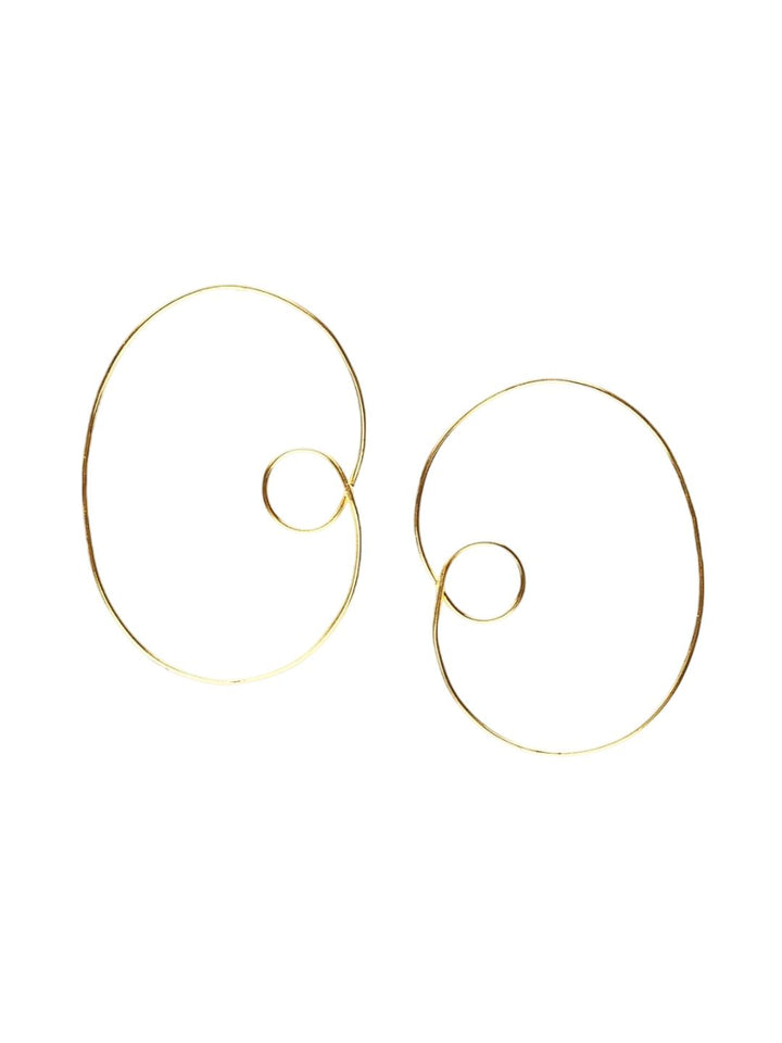 Anouk Gold Plated Cubic Zirconia Studded Contemporary Drop Earrings