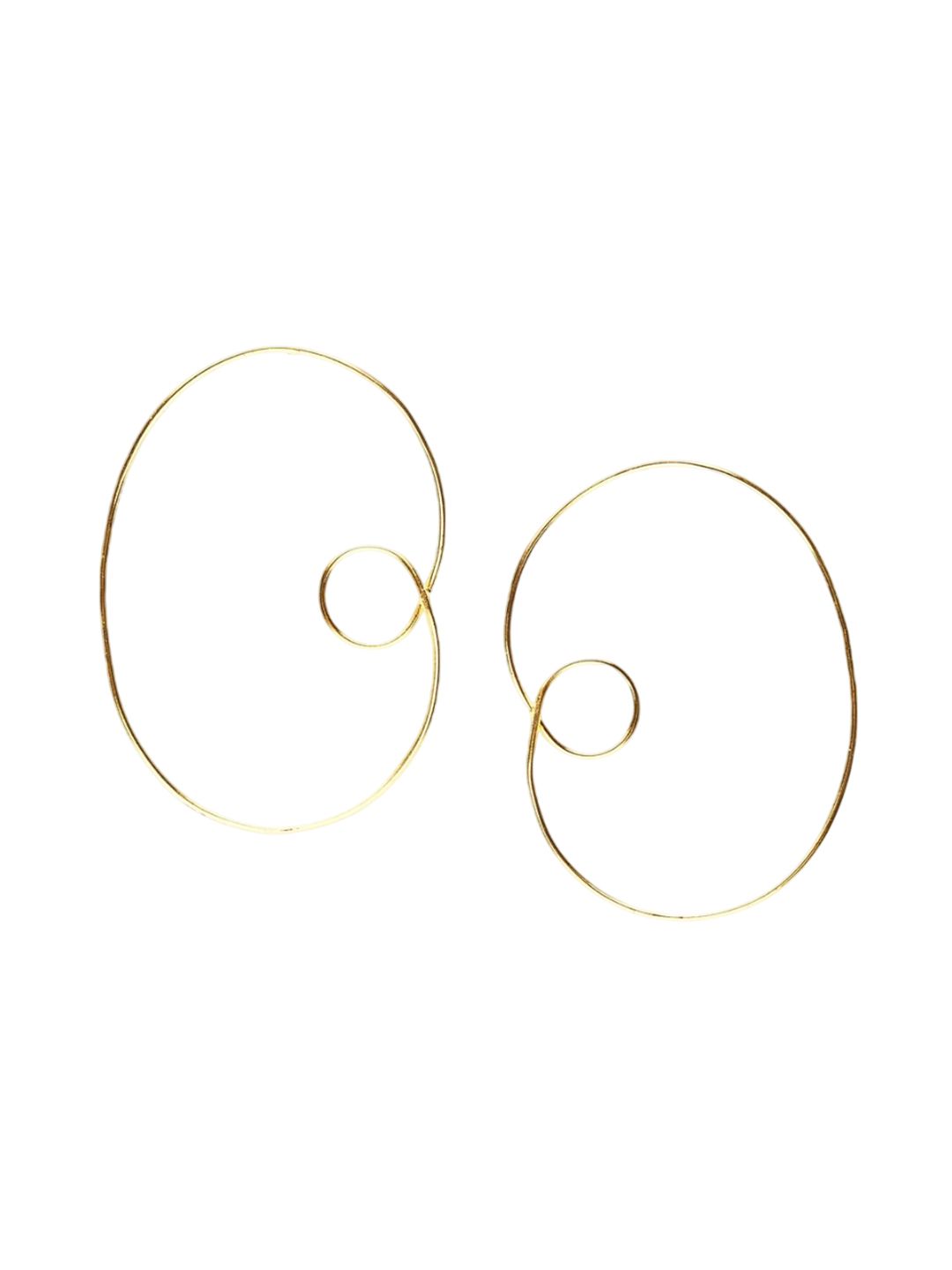 Anouk Gold Plated Cubic Zirconia Studded Contemporary Drop Earrings