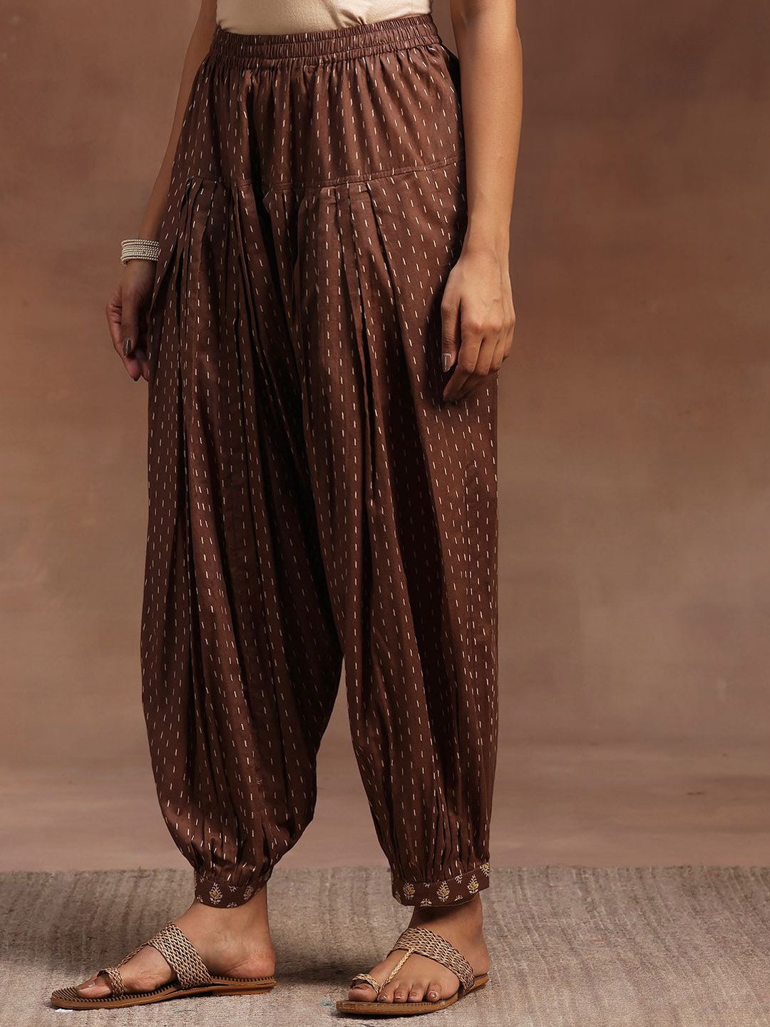 Libas Floral Printed Straight Gotta Patti Pure Cotton Kurta with Salwar & Dupatta