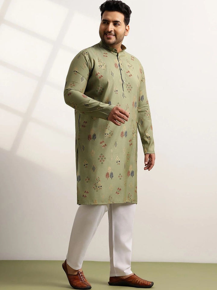 SOJANYA PLUS Lelaki Motif Etnik Bercetak Kurta