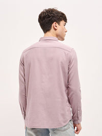 THE BEAR HOUSE Men Button-Down Collar Solid Slim Fit Cotton Shirt