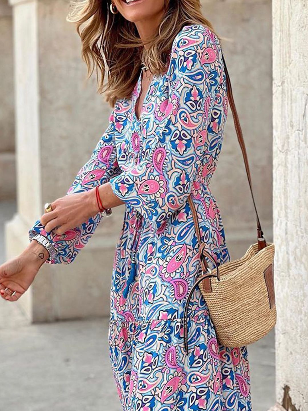 all about you Floral Printed V-Neck Maxi Dress