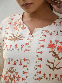 Mamicha Women Printed Round Neck Cotton Tunic and Trousers Co-Ords
