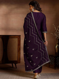 Libas Floral Printed V-Neck Thread Work Straight Kurta With Palazzos & Dupatta