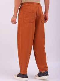 The Indian Garage Co Men Baggy Fit Cotton Elasticated Waist Jeans
