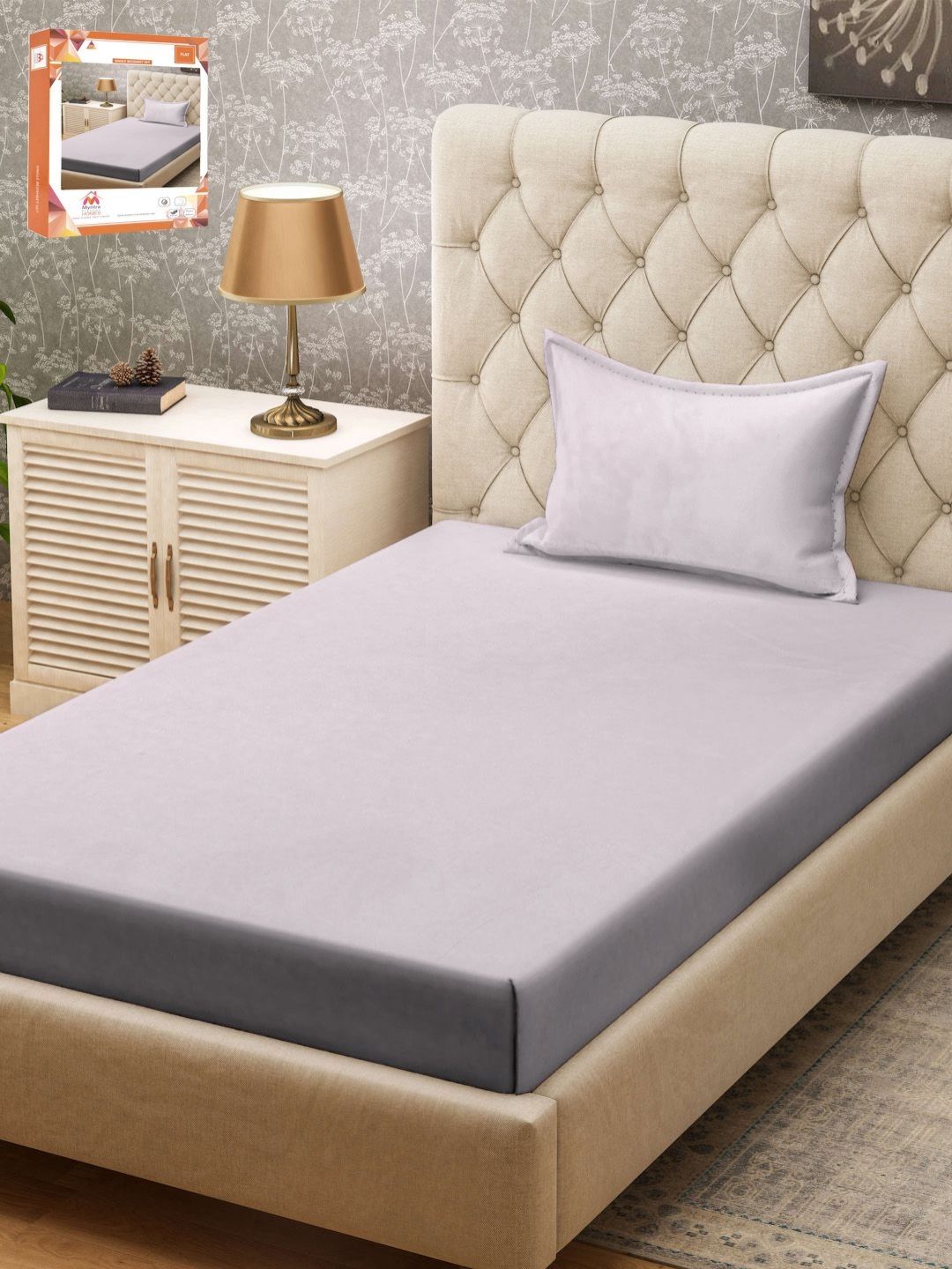 Myntra Elegant Homes Beige 300 TC Set Cadar Katil Single 2.20 m x 1.50 m