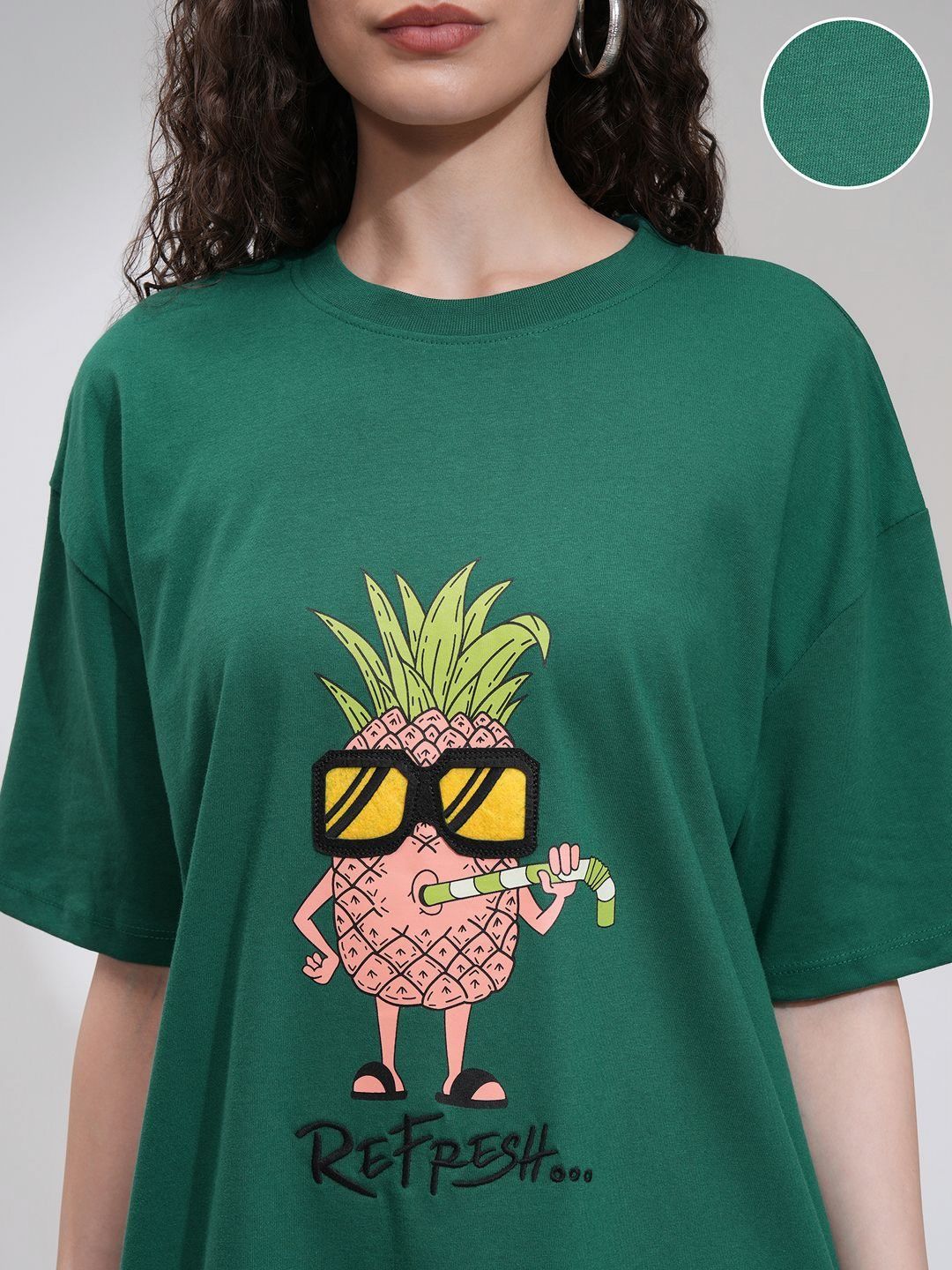 Street By Tokyo Talkies Women Graphic Printed Oversized T-Shirt