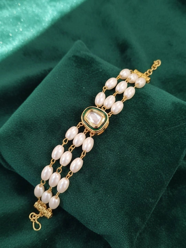 PANASH Wanita Brass Cubic Zirconia Enameled Gold-plated Multistrand Bracelet
