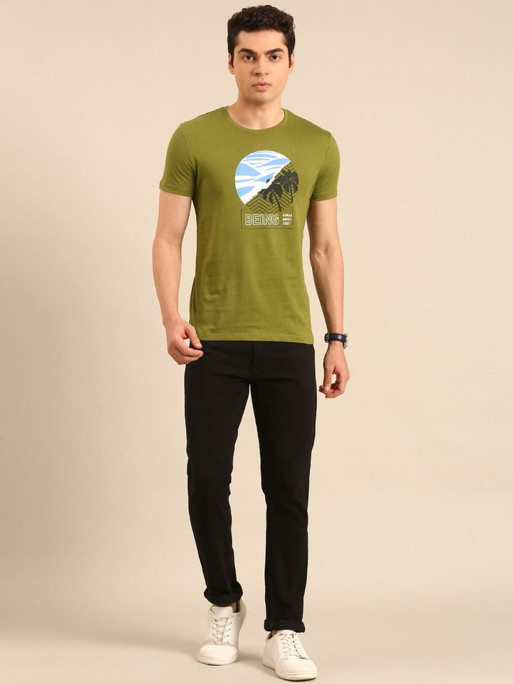 Menjadi T-Shirt Kapas Tulen Bercetak Manusia
