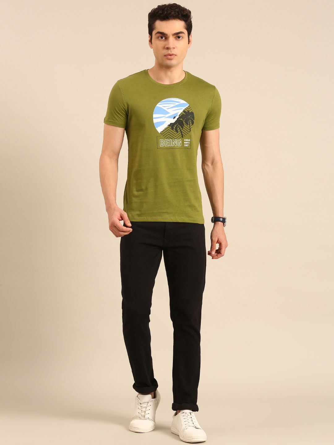Being Human Printed Pure Cotton T-shirt