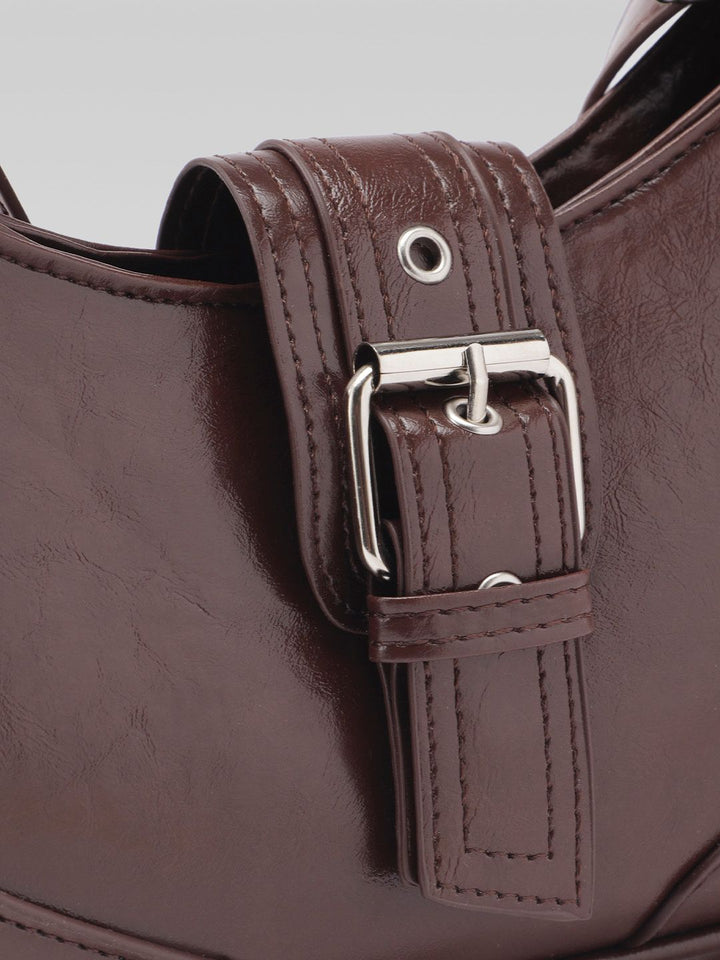 DressBerry Baguette Shoulder Bag  with Buckle Detail
