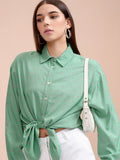 Tokyo Talkies Women Printed Drop Shoulder Button Down Shirt