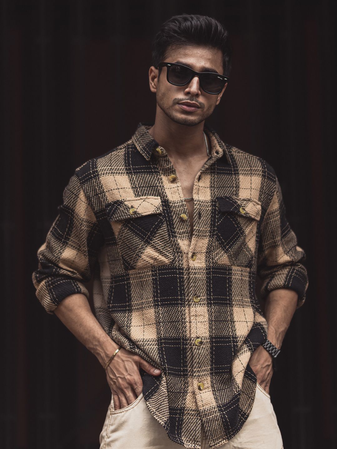 Powerlook Men Tartan Checks Opaque Checked Casual Shirt
