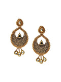 Anouk Gold-Plated Artificial Stones Studded Contemporary Drop Earrings