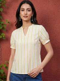 Mamicha Striped Puff Sleeve Top
