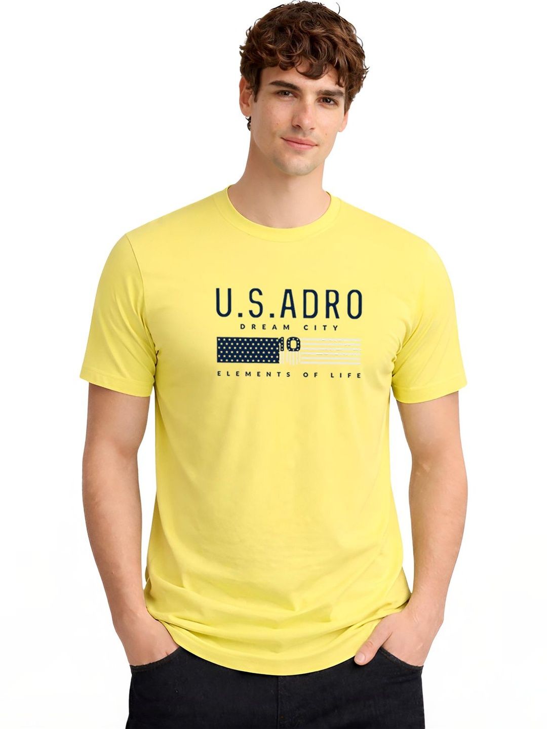 ADRO Men Brand Logo Printed T-shirt