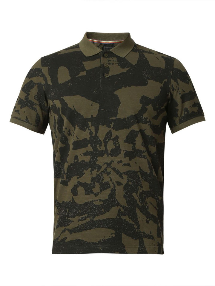 SPYKAR Men Typography Printed Polo Collar Pockets Slim Fit T-shirt