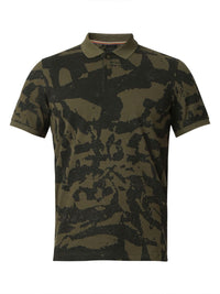 SPYKAR Men Typography Printed Polo Collar Pockets Slim Fit T-shirt