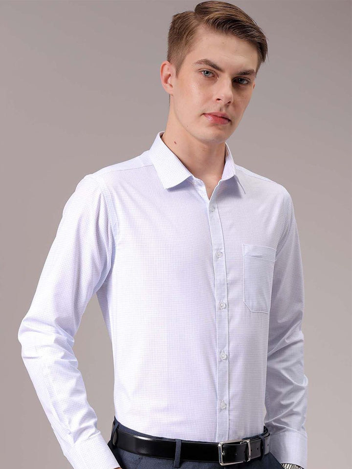 The Indian Garage Co. X Luxe Men Spread Collar Micro Checked Slim Fit Formal Shirt