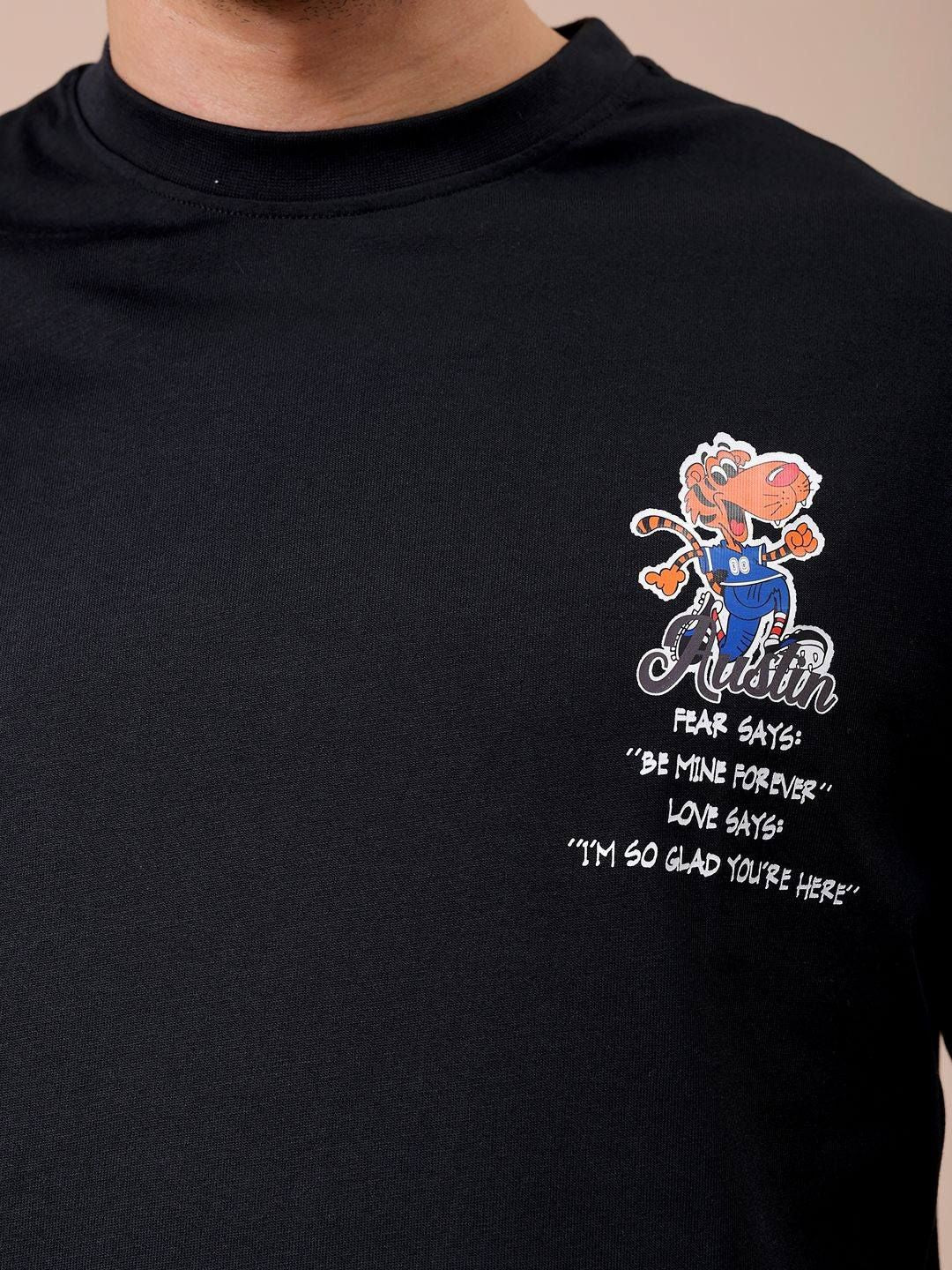 The Indian Garage Co Men Graphic Printed Round Neck Pure Cotton Oversized T-shirt