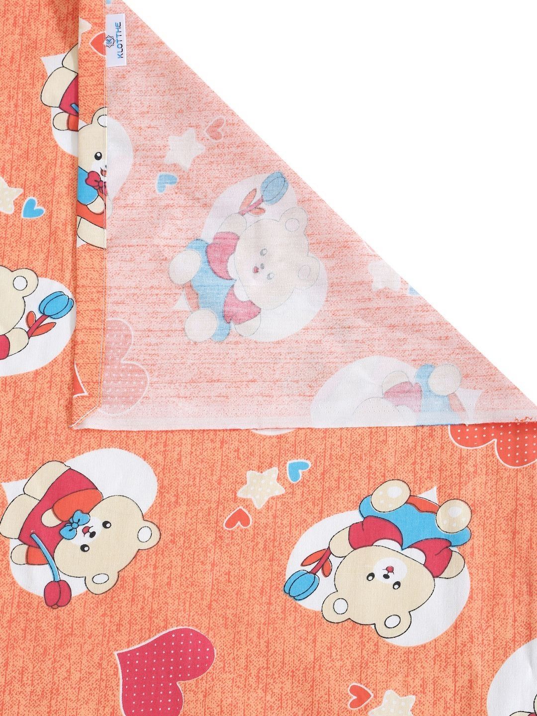 KLOTTHE Orange Conversational Pure Cotton 400 TC Single Fine Bedsheet with a Pillow Cover-89 x 59 inches