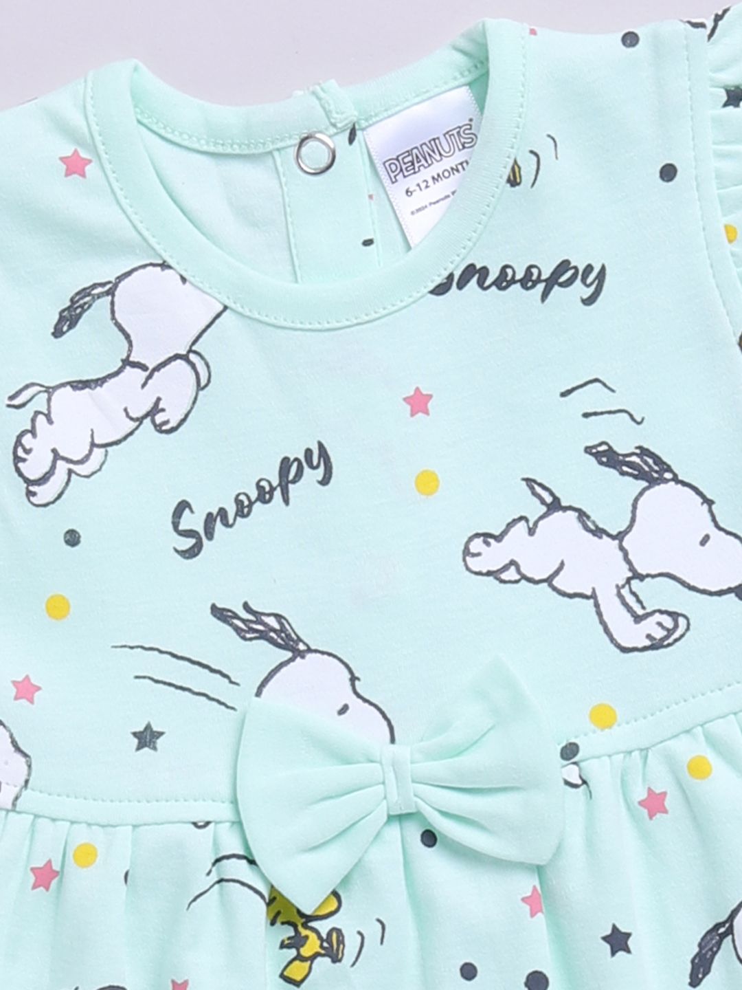 Happy Faces Infant Girls Snoopy Printed Pure Cotton A-Line Dress