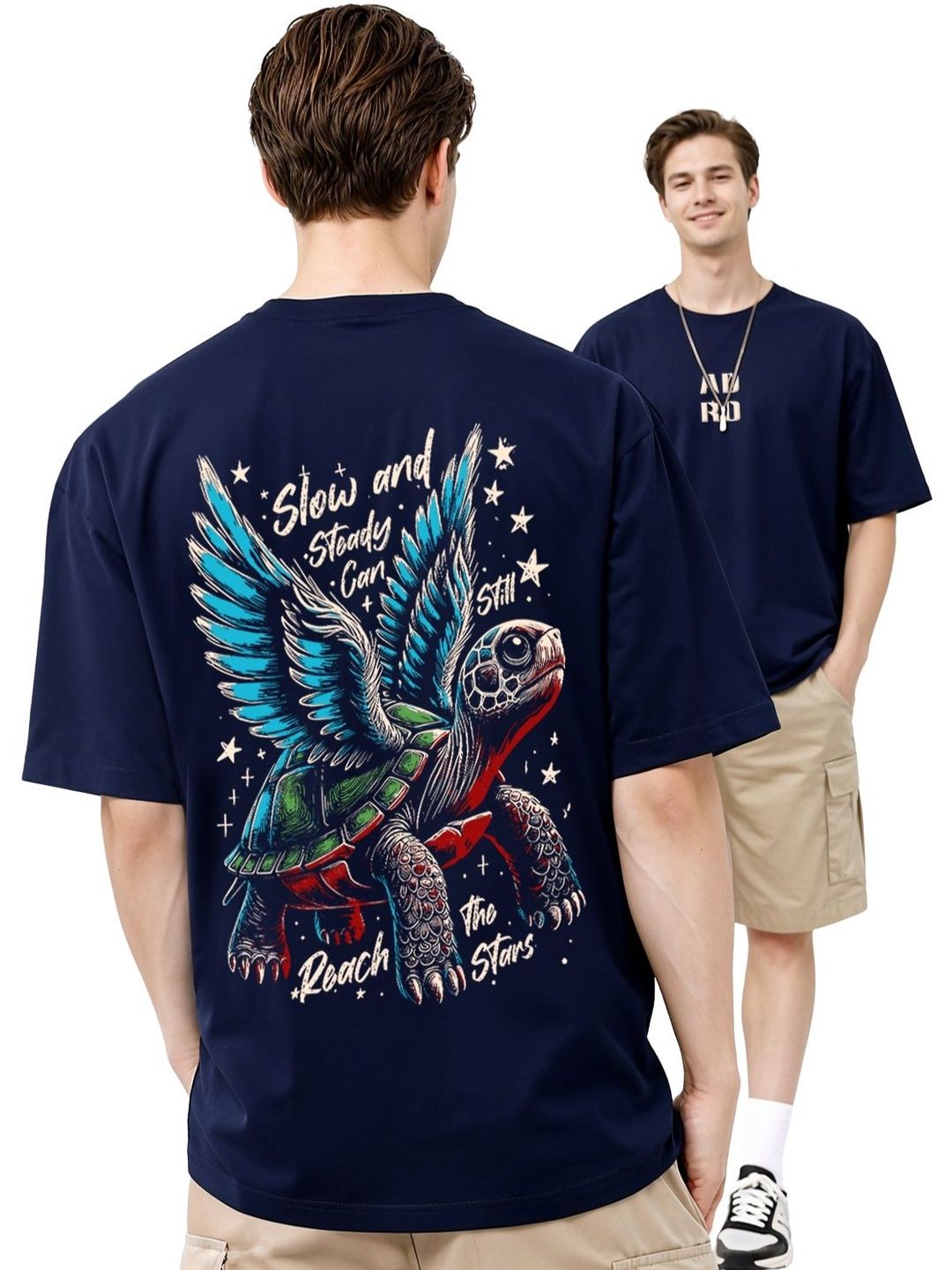 ADRO Men Printed Drop-Shoulder Sleeves T-shirt