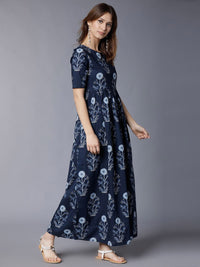 Vishudh Women Cotton Ethnic Motifs Printed Maxi Dress