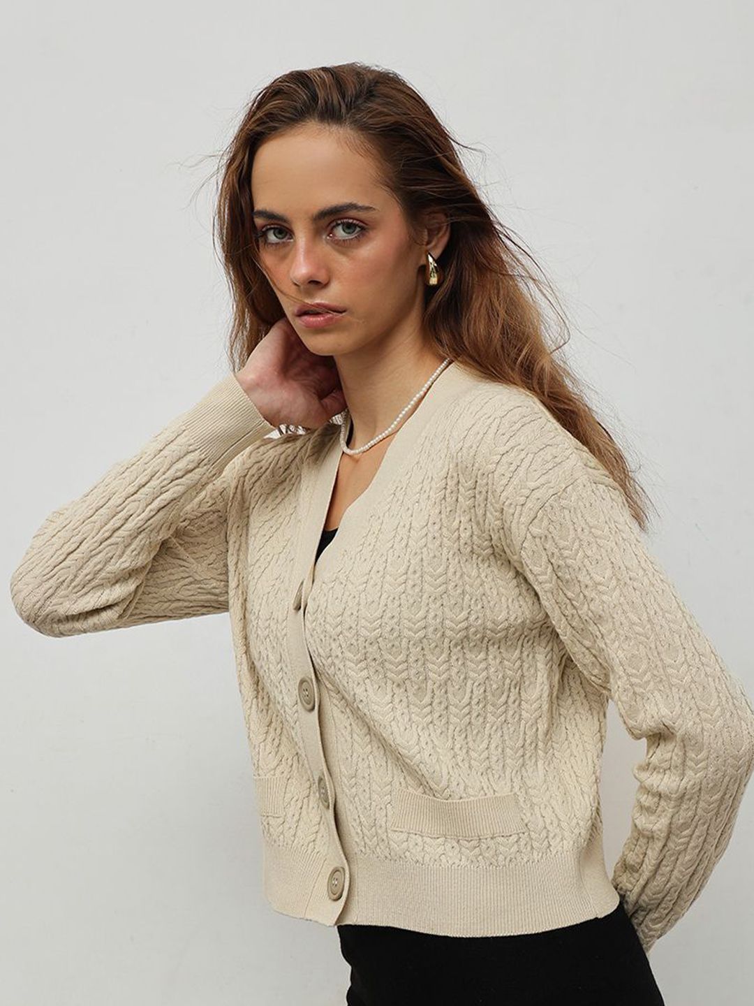 STREET 9 Women Cable Knit Cardigan