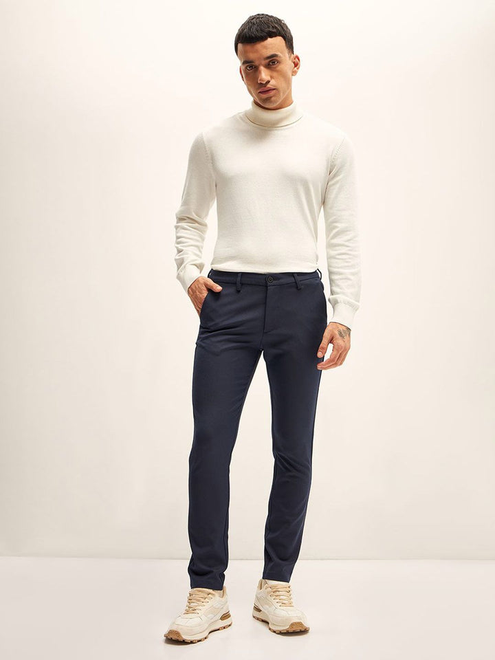 THE BEAR HOUSE Men Slim Fit Chinos Trousers