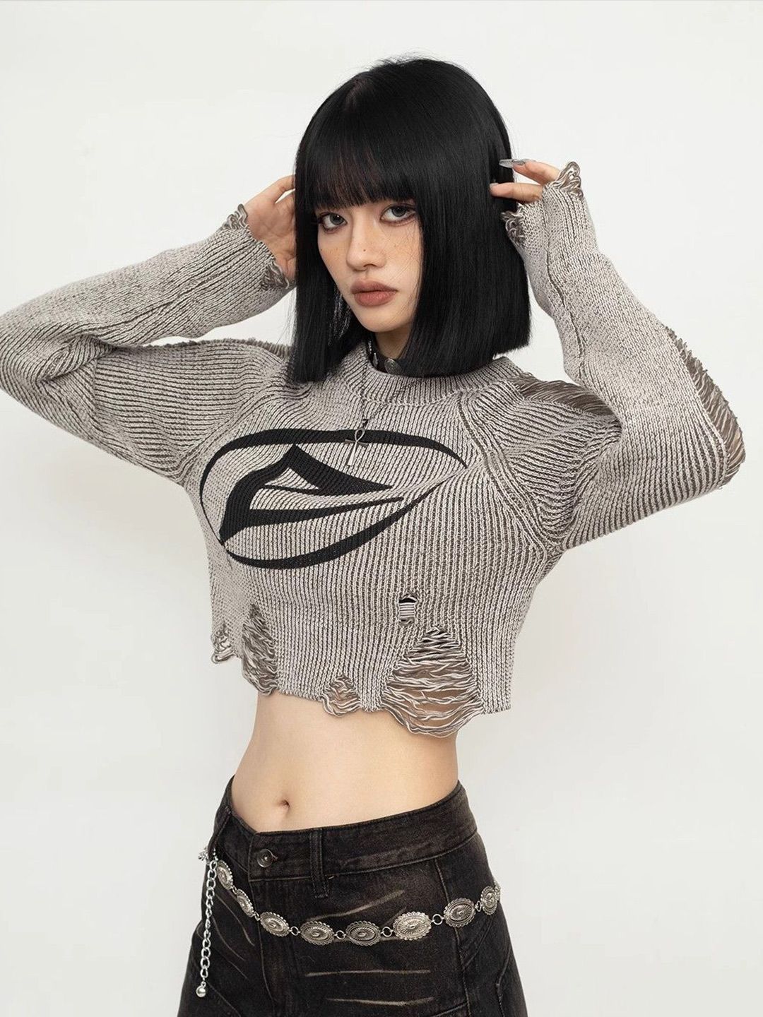 DressBerry  Women Print Blouson Crop Top