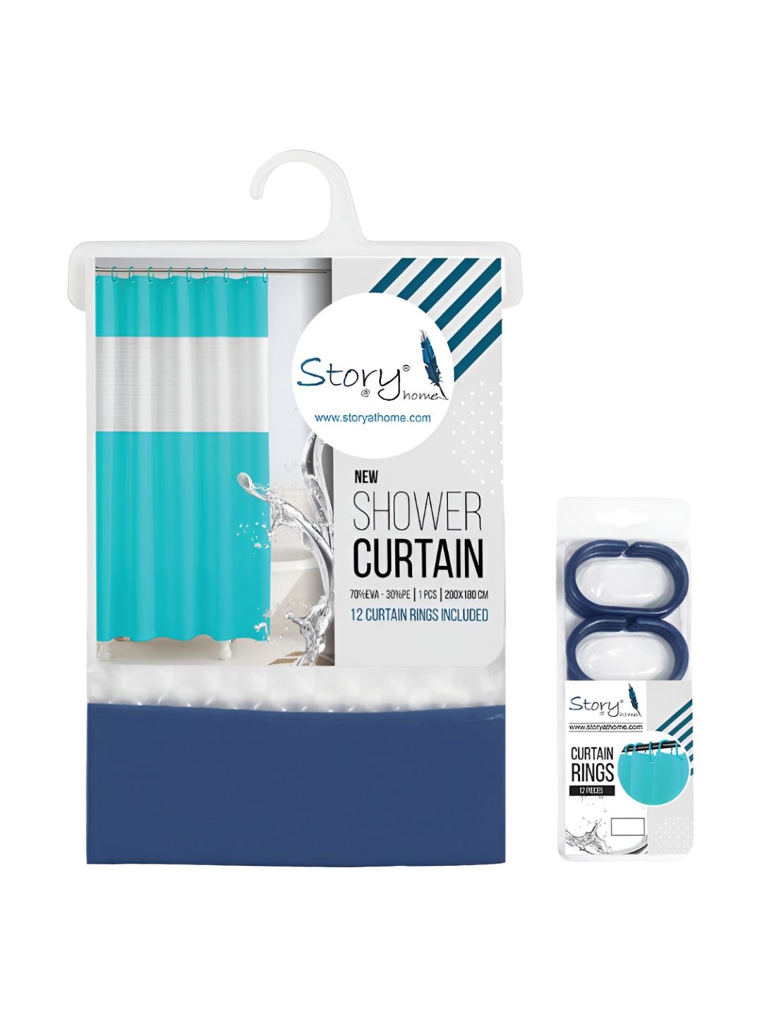 Story@home Purple & White Waterproof Shower Curtain
