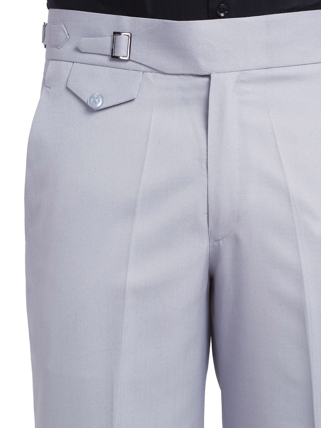 Seluar Gurkha Solid Slim Fit Lelaki KLOTTHE Kapas Kelabu Kaya