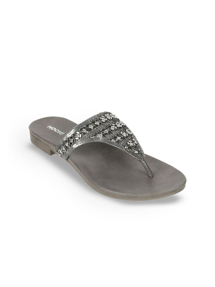 Mochi Women Ethnic T-Strap Flats
