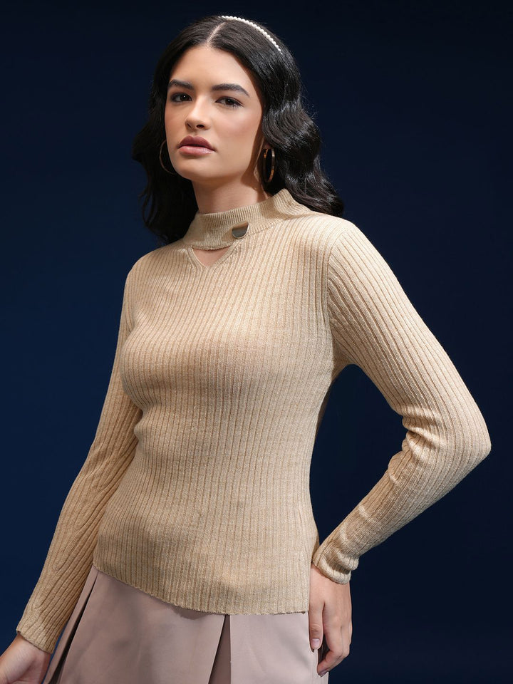 Tokyo Talkies Women Ribbed Pullover