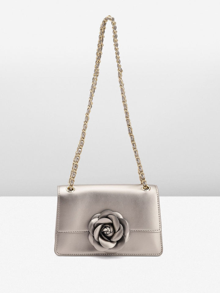 Lino Perros Shoulder Bag with Floral Detail