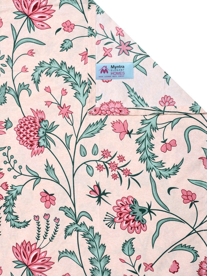 Myntra Elegant Homes Beige Floral 300 TC Cadar Katil King Dengan 2 Sarung Bantal