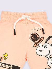 Happy Faces Boys Peanuts Printed Cotton Shorts