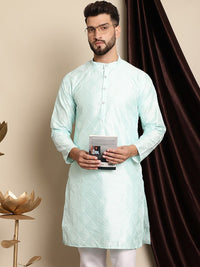 Anouk Geometric Embroidered Thread Work Mandarin Collar Kurta