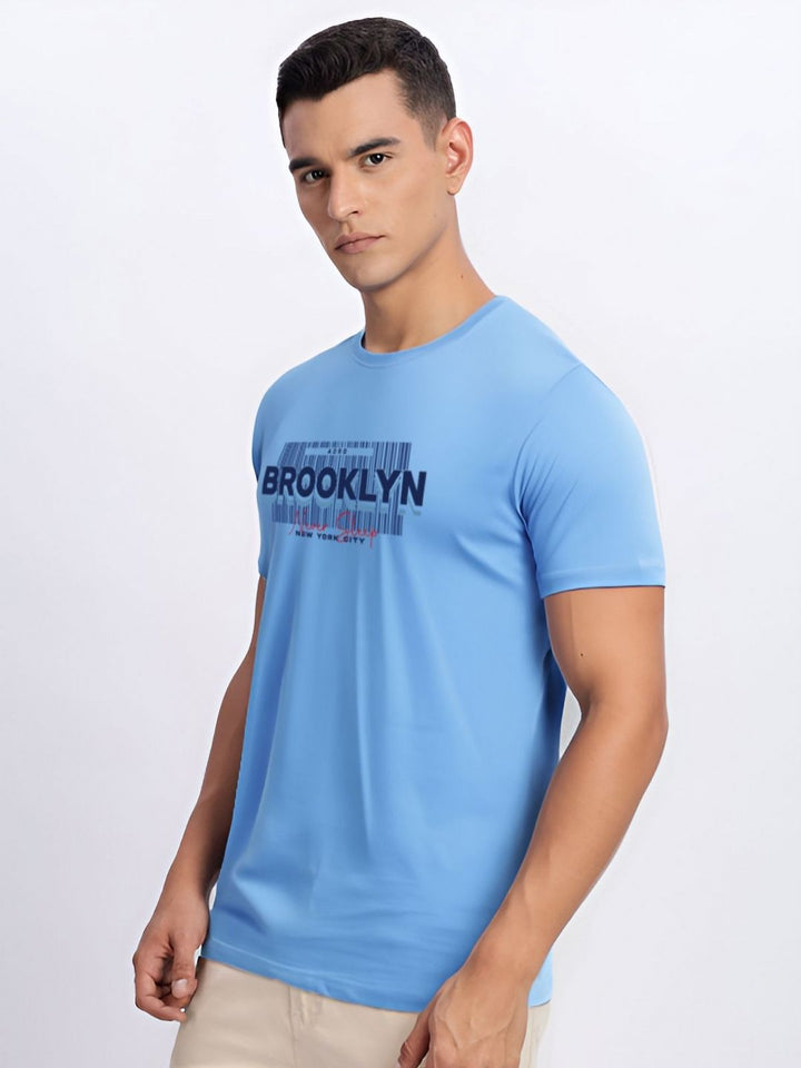 ADRO Typography Printed Round Neck Cotton T-shirt