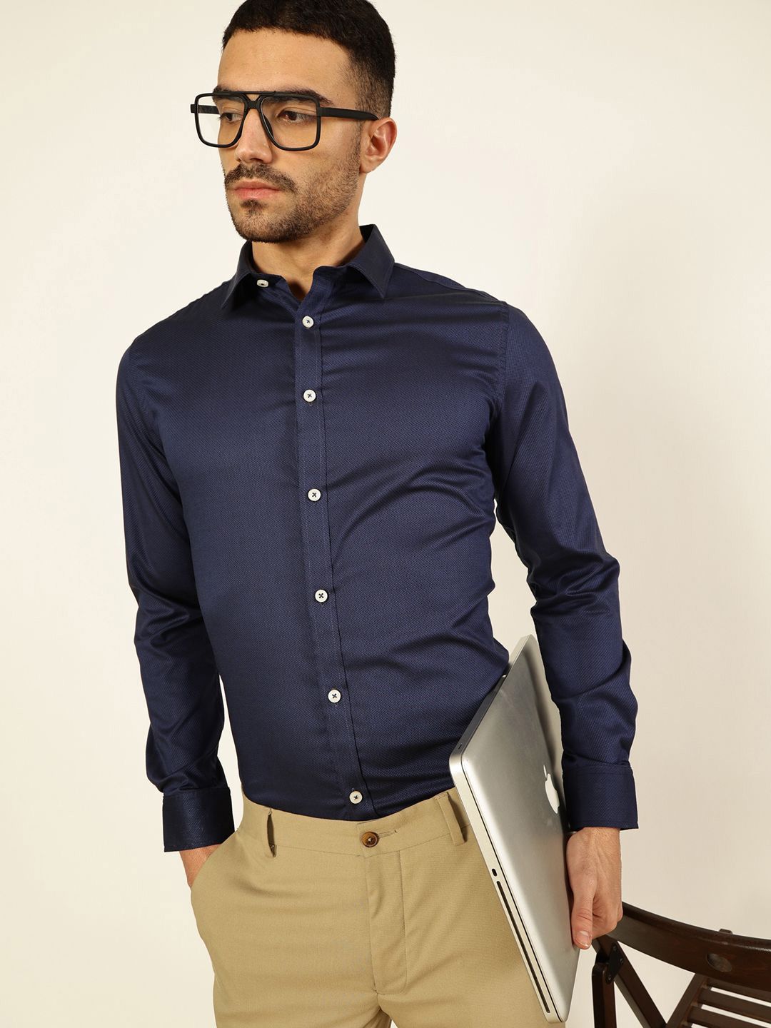 Thomas Scott Men Premium Slim Fit Opaque Formal Shirt