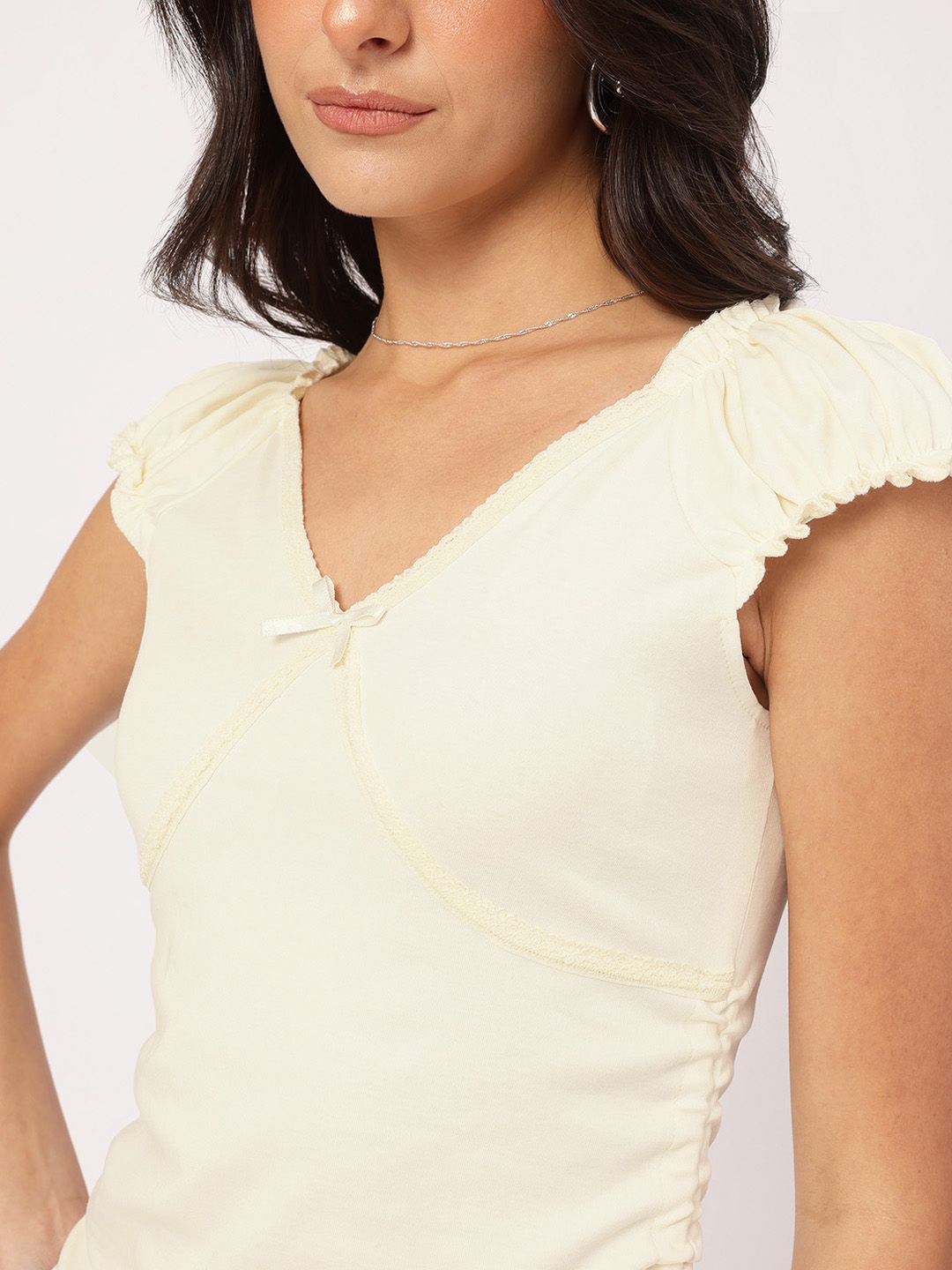 DressBerry Chic Fusion Lace-Detail Mini Sheath Dress with Drawstring-Detail