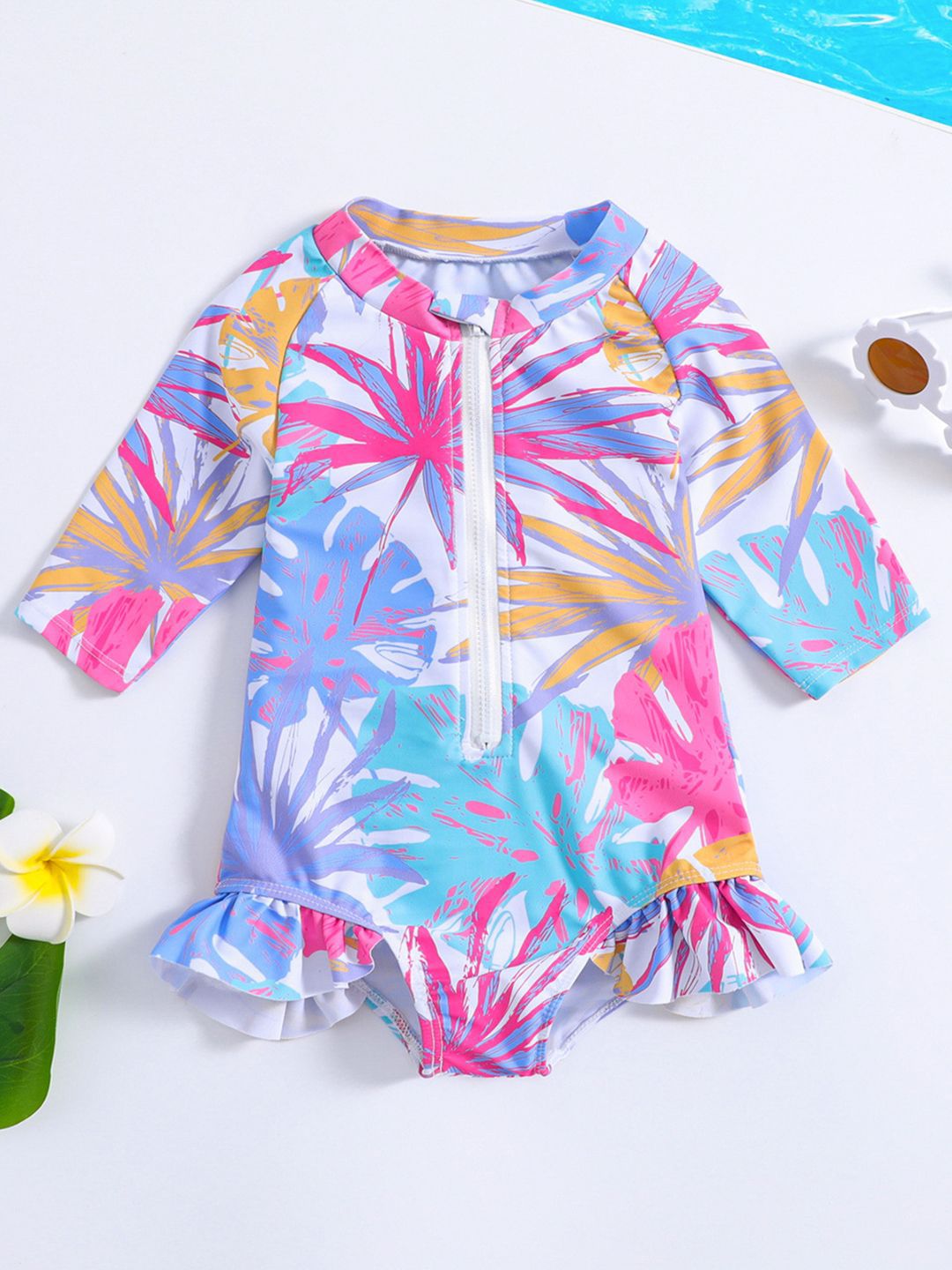 YK Girls Printed  Bodysuit
