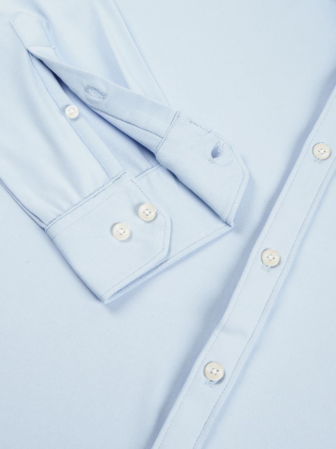 Thomas Scott Men Premium Spread Collar Solid Slim Fit Casual Shirt