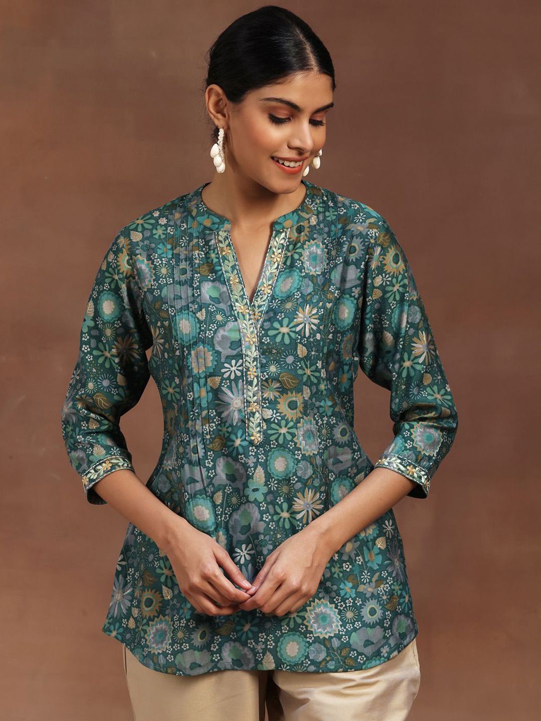Libas Floral Printed Pleated Kurti