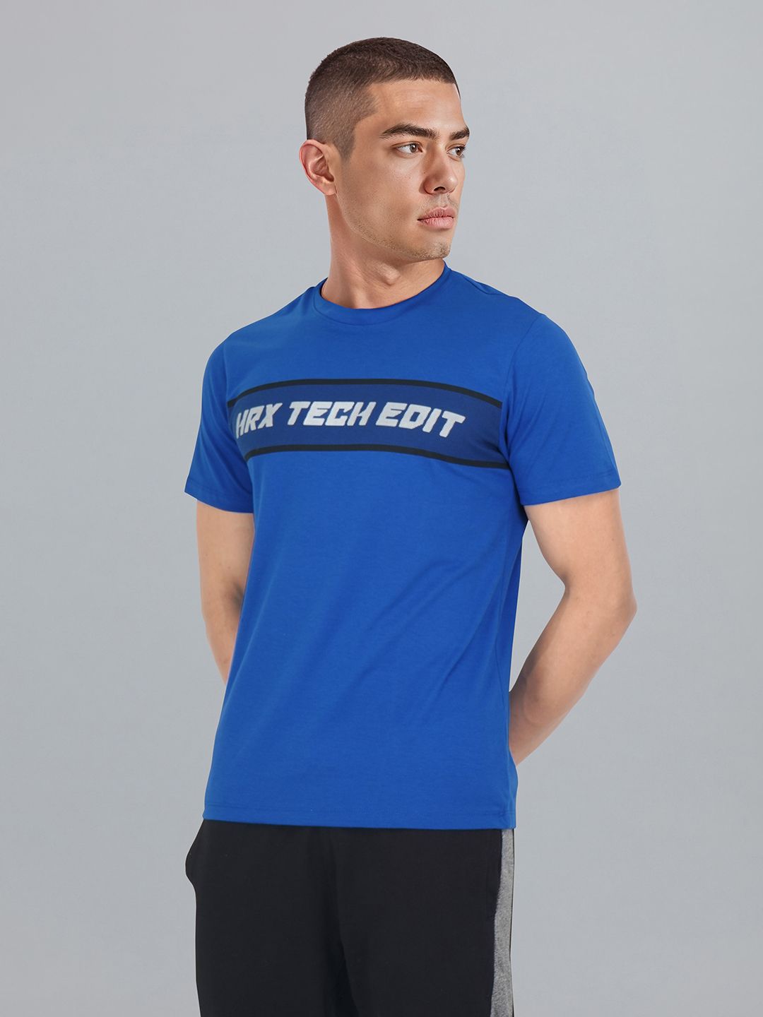 HRX by Hrithik Roshan Regular-Fit Brand Logo Print T-shirt