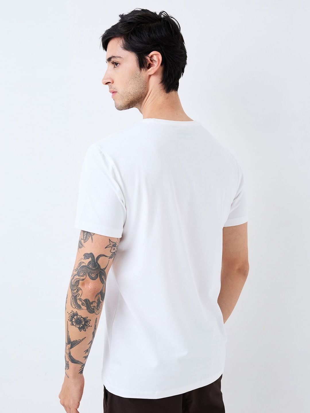 SPYKAR Men Typography Printed Round Neck Cotton Slim Fit T-shirt